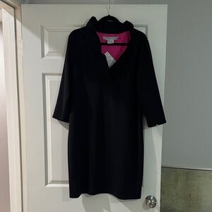 Gretchen Scott Designs Black Dress with Pink Lining